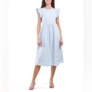 NWT - Cynthia Rowley Smocked Detail Baby Ribbed Collar Midi Dress - Size L